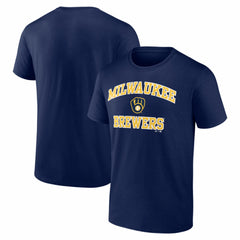 Milwaukee Brewers Logo Athletic Heart and Soul T-Shirt - Navy - MLB Online