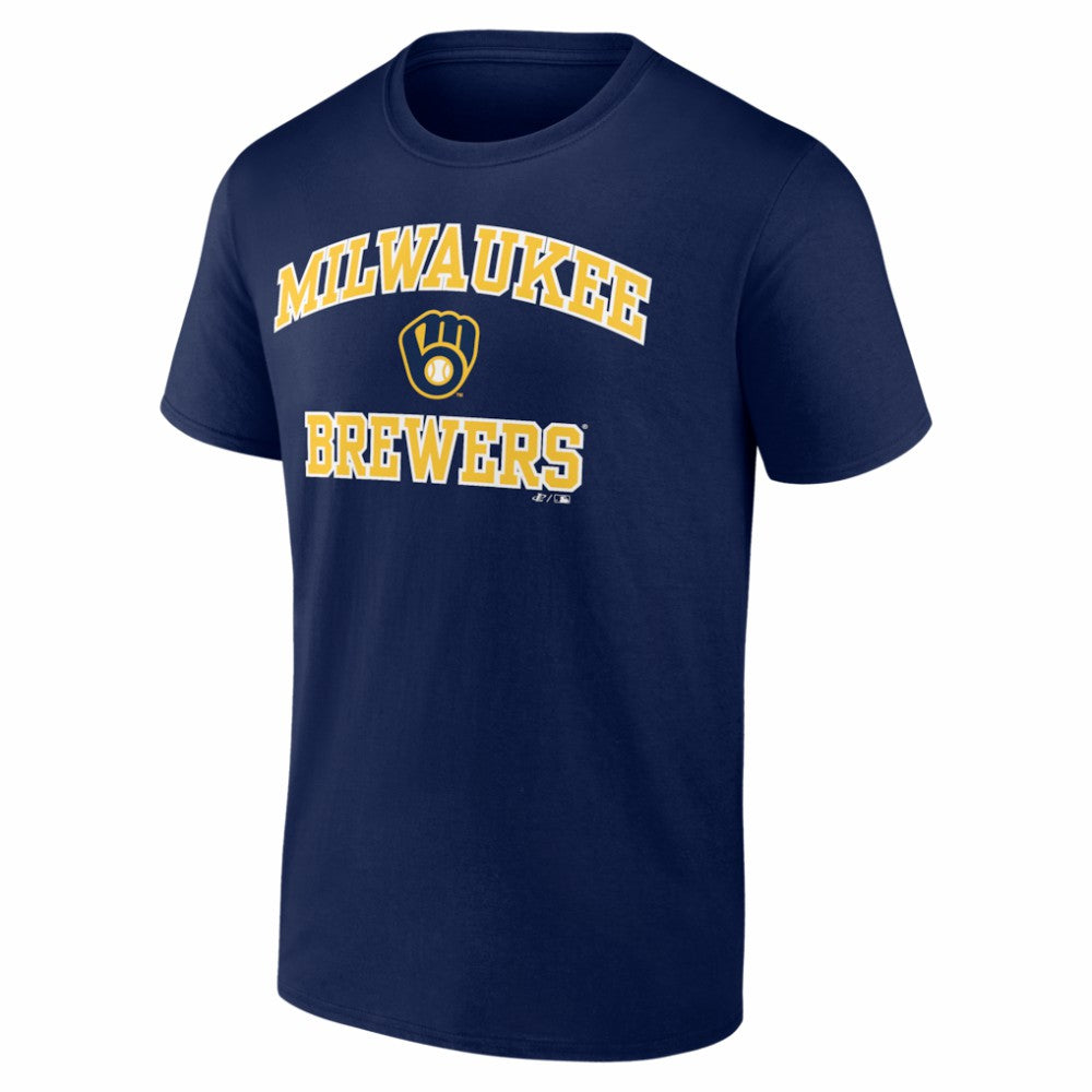 Milwaukee Brewers Logo Athletic Heart and Soul T-Shirt - Navy - MLB Online