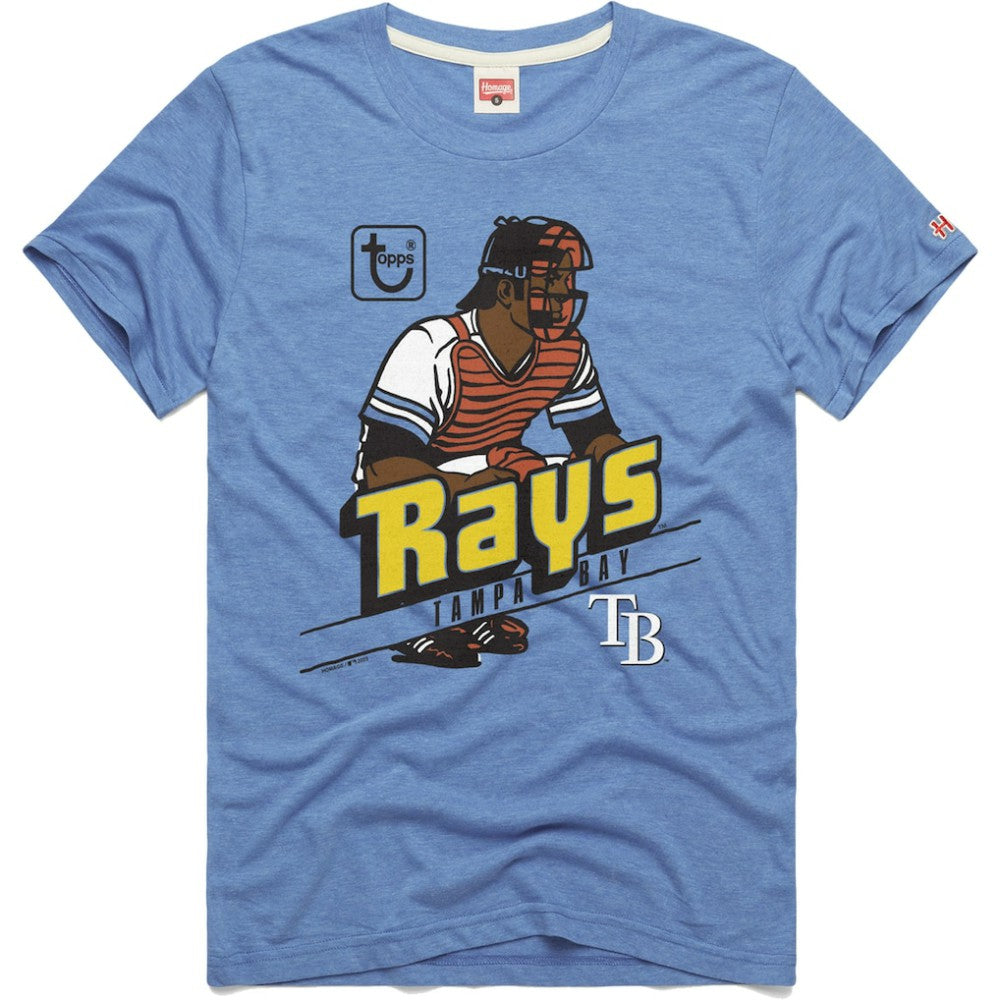 Tampa Bay Rays Homage x Topps Tri-Blend T-Shirt - Light Blue - MLB Online