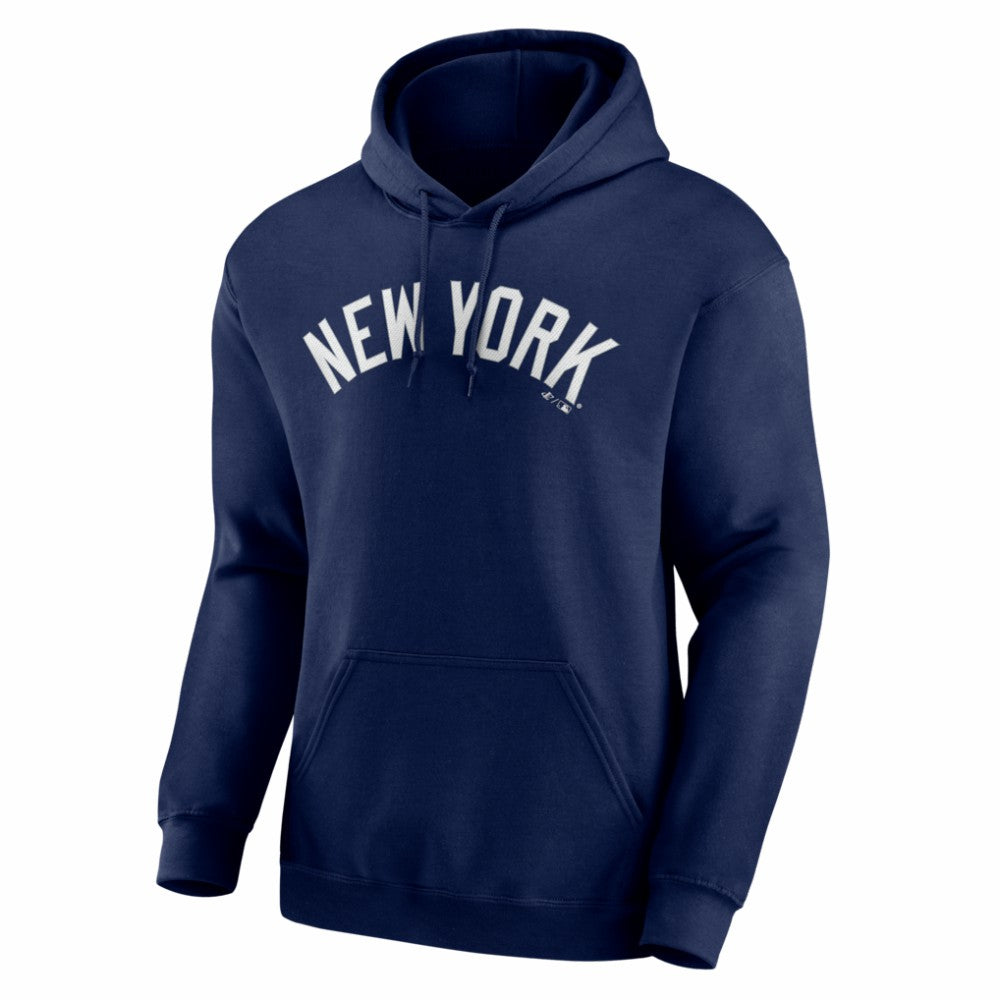 New York Yankees Logo Athletic Wordmark Hoodie - Navy - MLB Discount