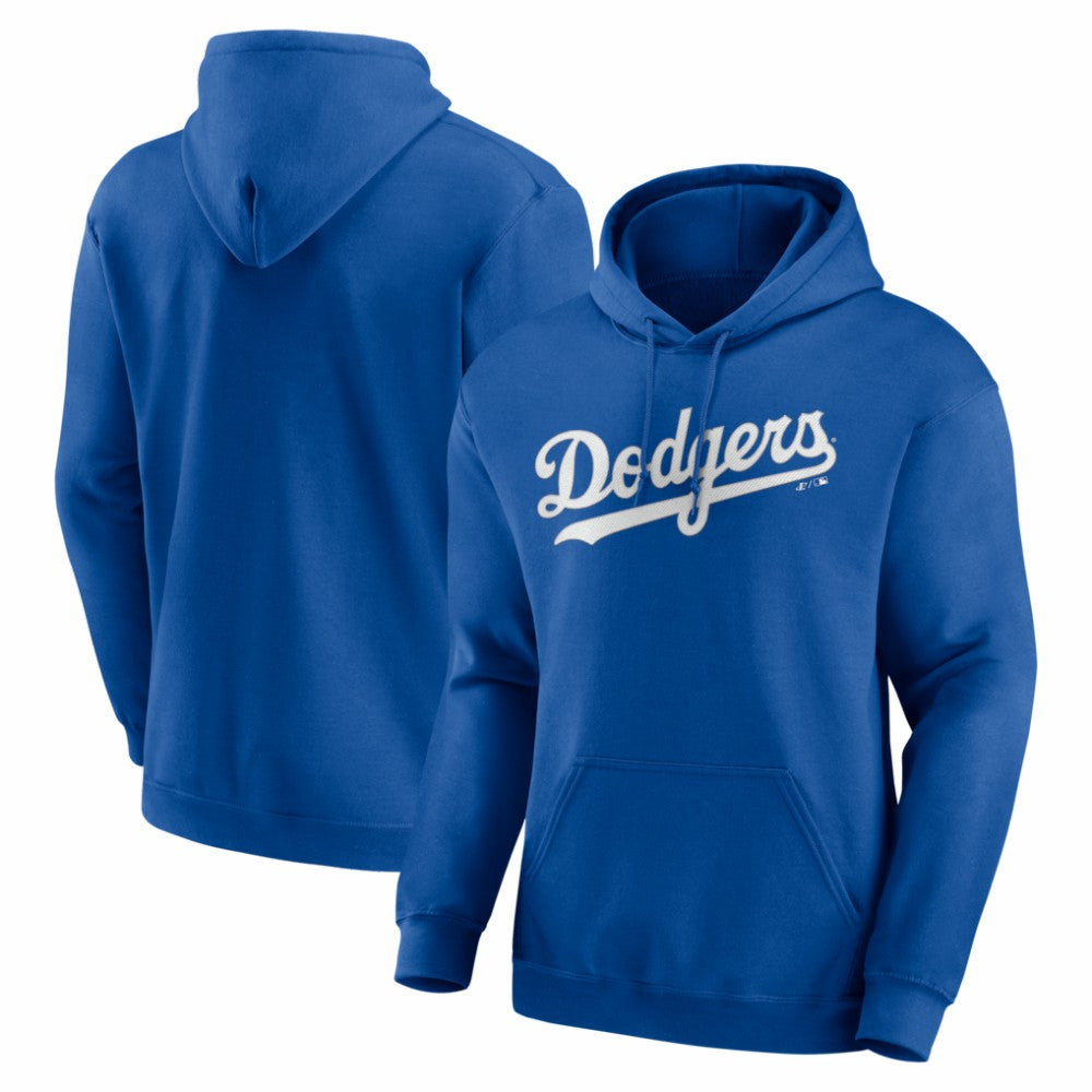 Los Angeles Dodgers Logo Athletic Wordmark Hoodie - Royal - MLB Lifestyle