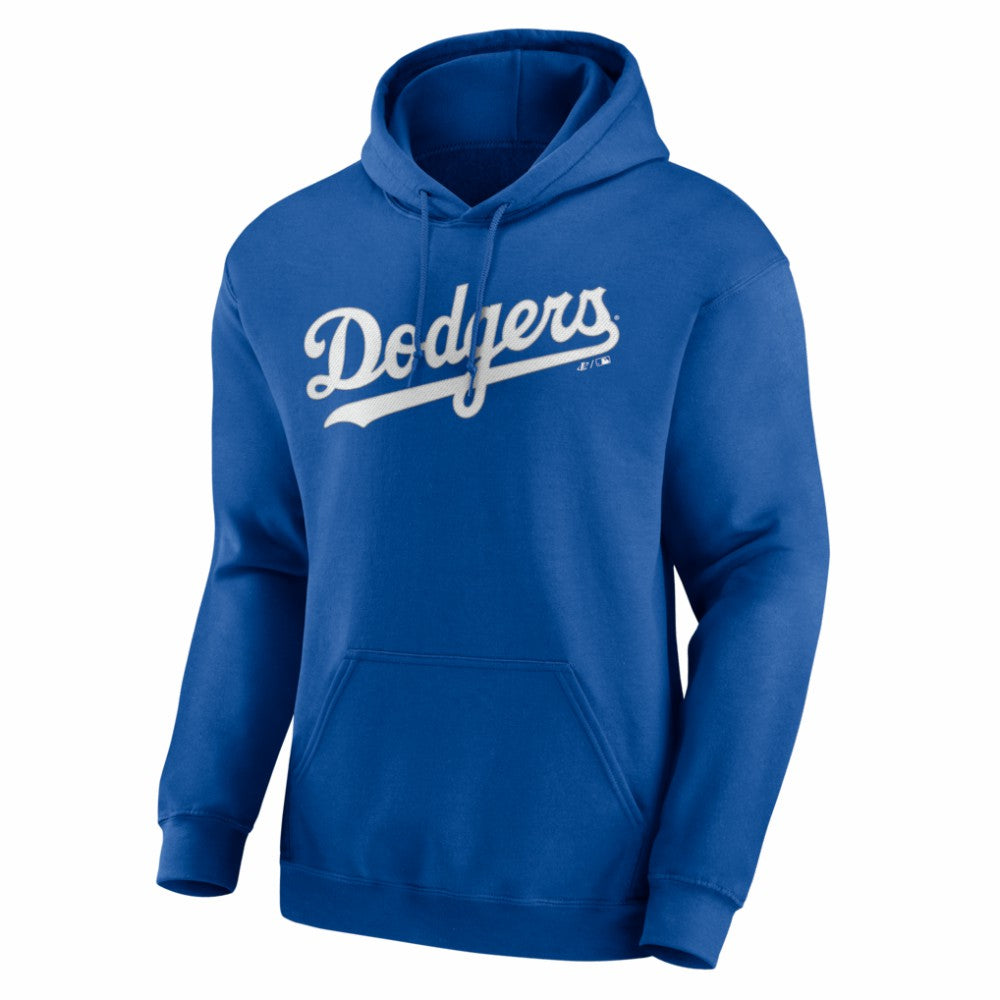 Los Angeles Dodgers Logo Athletic Wordmark Hoodie - Royal - MLB Lifestyle