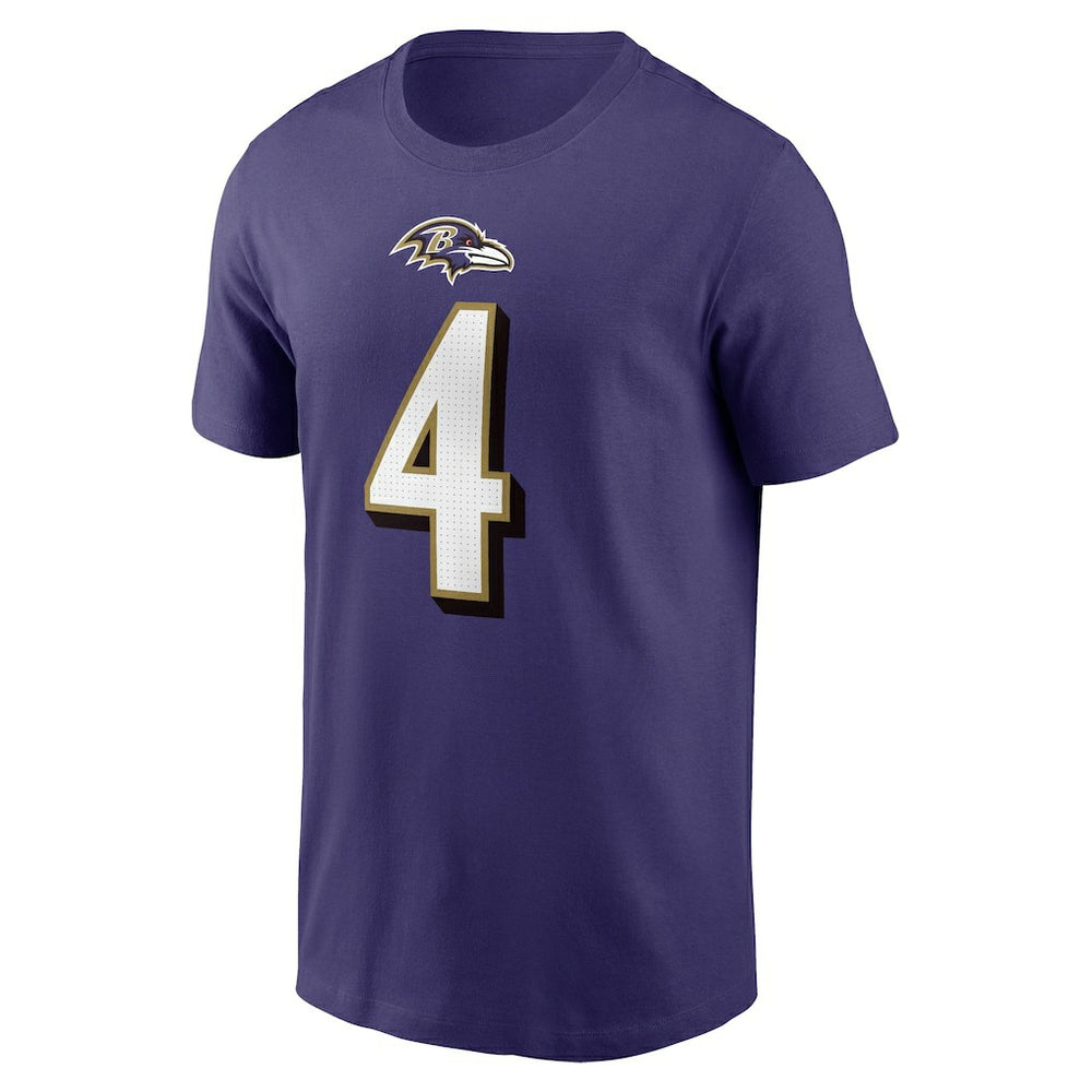 Nike Zay Flowers Baltimore Ravens Player Name & Number T-Shirt Purple