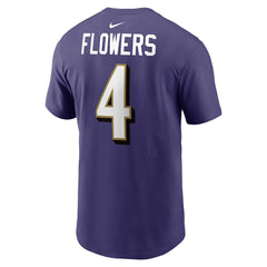 Nike Zay Flowers Baltimore Ravens Player Name & Number T-Shirt Purple