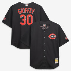 Ken Griffey Jr. Cincinnati Reds Mitchell & Ness Big & Tall Cooperstown Mesh Batting Practice Jersey - Black - Mitchell & Ness Discount