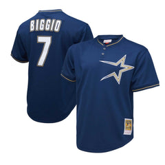 Craig Biggio Houston Astros Mitchell & Ness 1991 Cooperstown Collection Mesh Pullover Jersey - Navy - Mitchell & Ness Online
