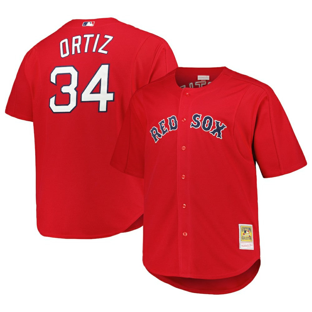 David Ortiz Boston Red Sox Mitchell & Ness Big & Tall Cooperstown Mesh Batting Practice Jersey - Red - Mitchell & Ness Sale