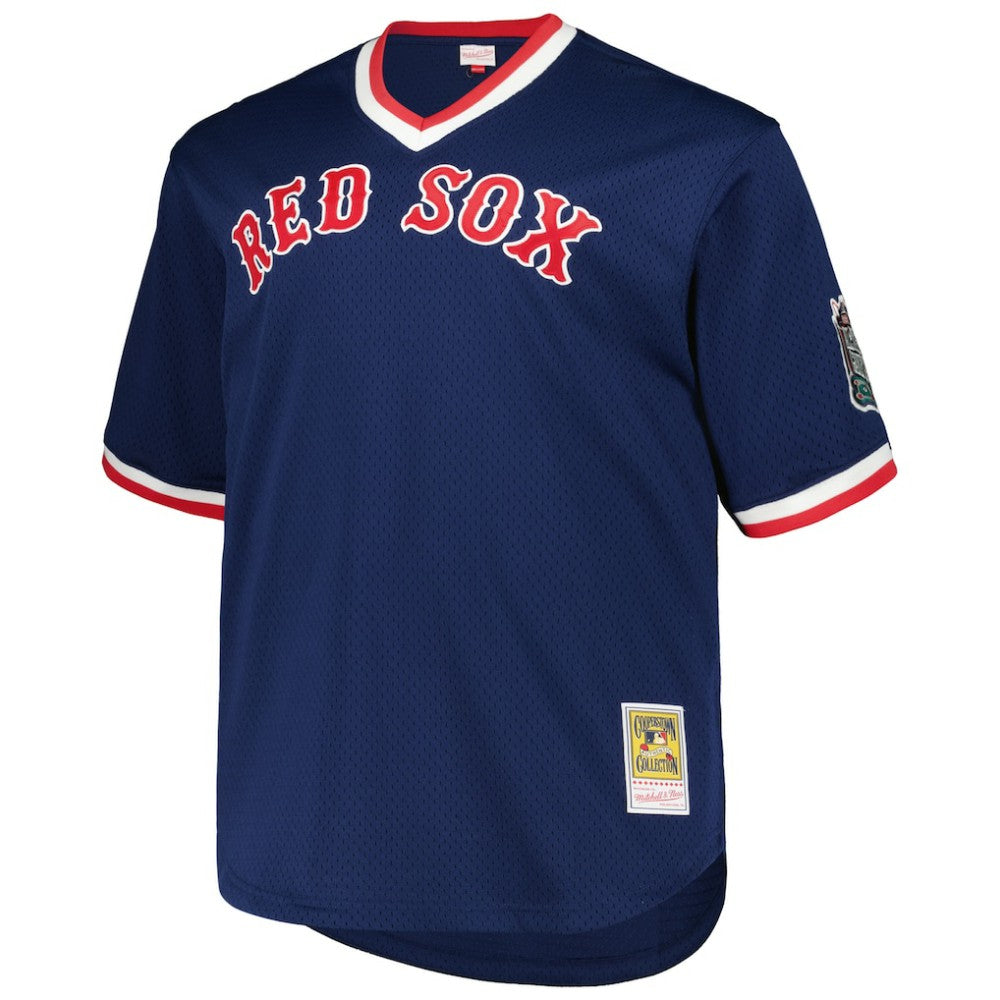 Pedro Martinez Boston Red Sox Mitchell & Ness 1999 Cooperstown Collection Mesh Pullover Jersey - Navy - Mitchell & Ness Lifestyle