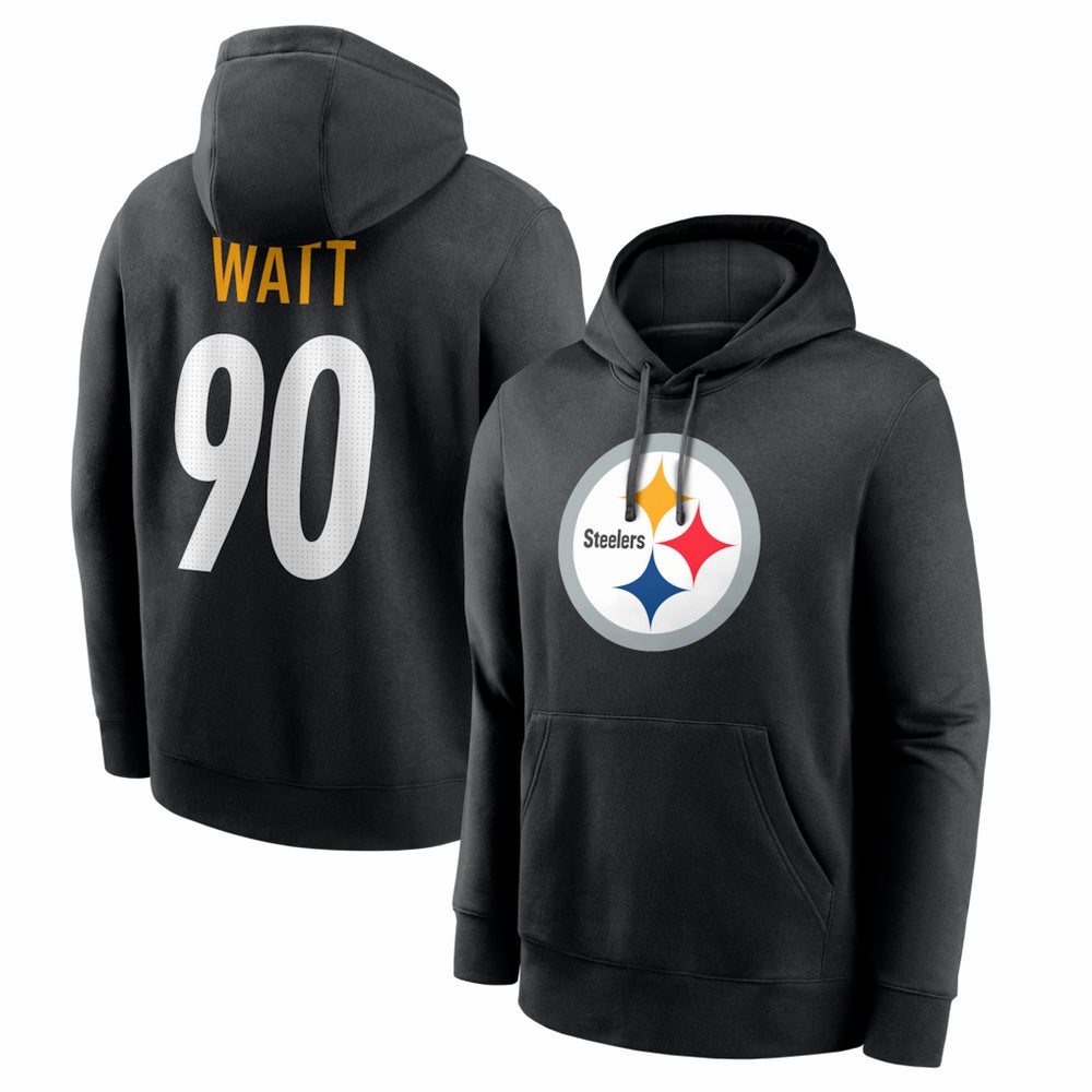 Nike T.J. Watt Pittsburgh Steelers Name & Number Fleece Hoodie Black
