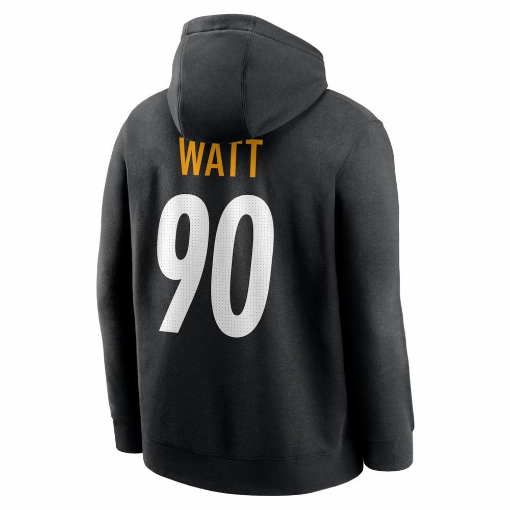 Nike T.J. Watt Pittsburgh Steelers Name & Number Fleece Hoodie Black