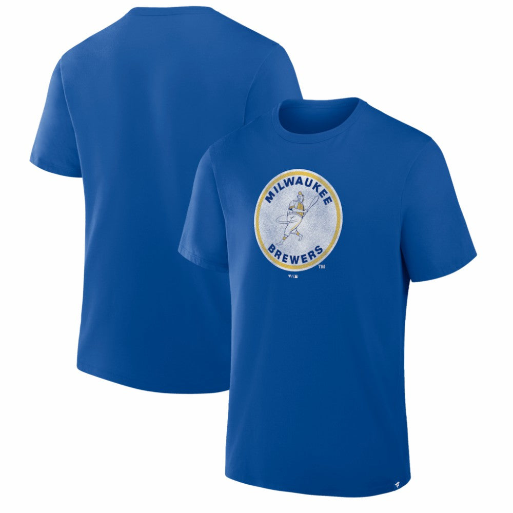 Milwaukee Brewers Fanatics Vintage Logo Legacy T-Shirt - Royal - Fanatics Online