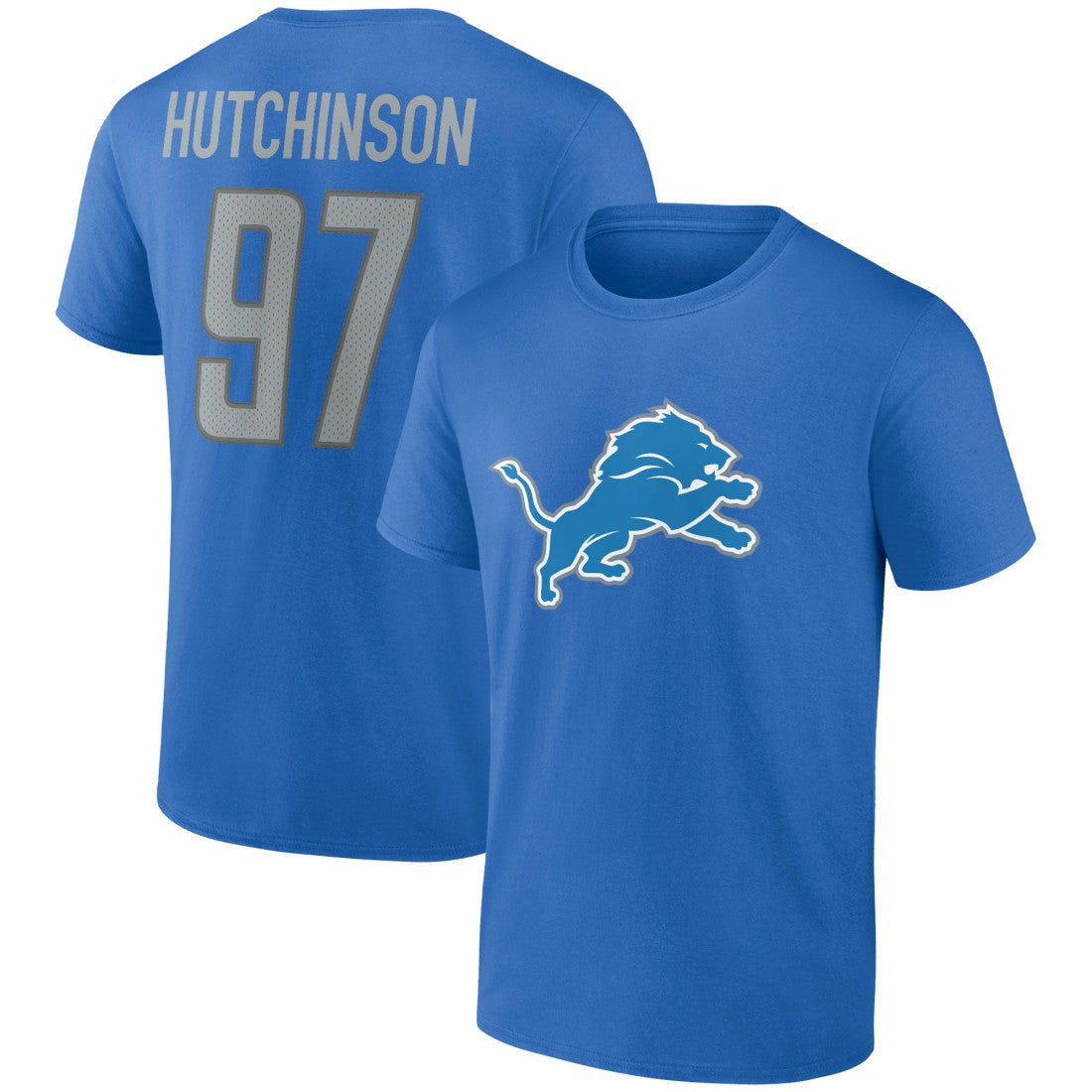 Fanatics Aidan Hutchinson Detroit Lions Player Icon Name & Number T-Shirt Blue