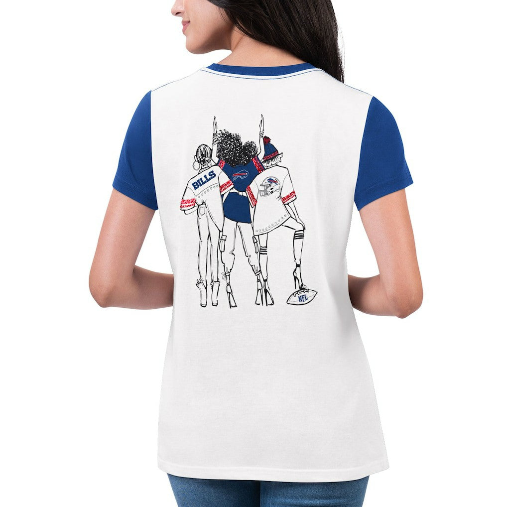 Buffalo Bills G-III 4Her by Carl Banks Women's Fashion Illustration T-Shirt White/Royal