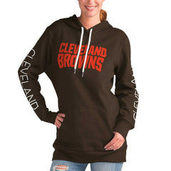 Cleveland Browns G-III 4Her by Carl Banks Women's Extra Inning Pullover Hoodie Brown