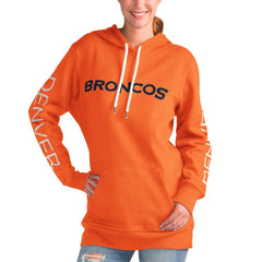 Denver Broncos G-III 4Her by Carl Banks Women's Extra Inning Pullover Hoodie Orange