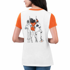 Denver Broncos G-III 4Her by Carl Banks Women's Fashion Illustration T-Shirt White/Orange