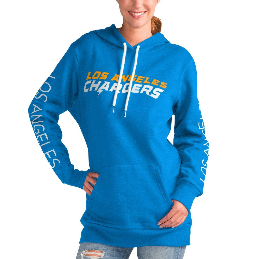 Los Angeles Chargers G-III 4Her by Carl Banks Women's Extra Inning Pullover Hoodie Powder Blue