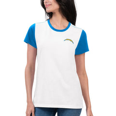 Los Angeles Chargers G-III 4Her by Carl Banks Women's Fashion Illustration T-Shirt White/Powder Blue
