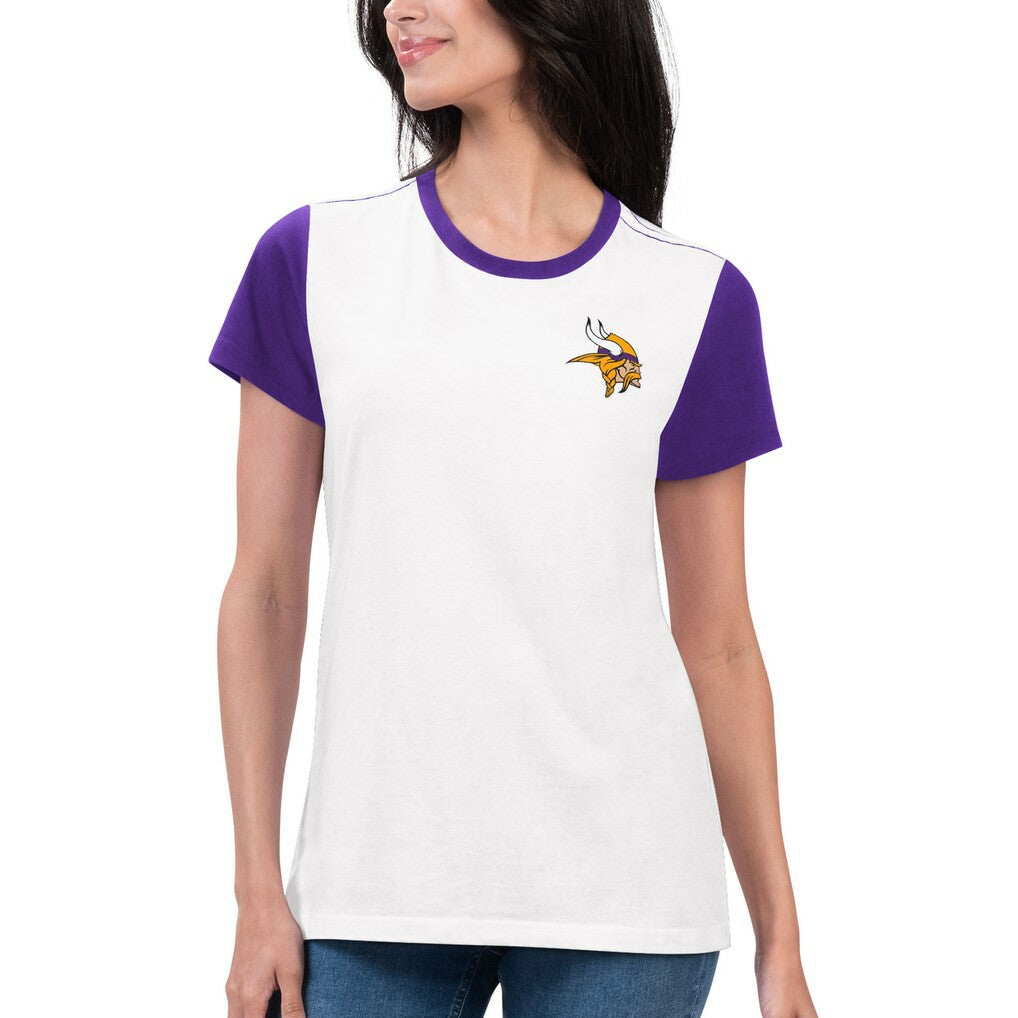 Minnesota Vikings G-III 4Her by Carl Banks Women's Fashion Illustration T-Shirt White/Purple