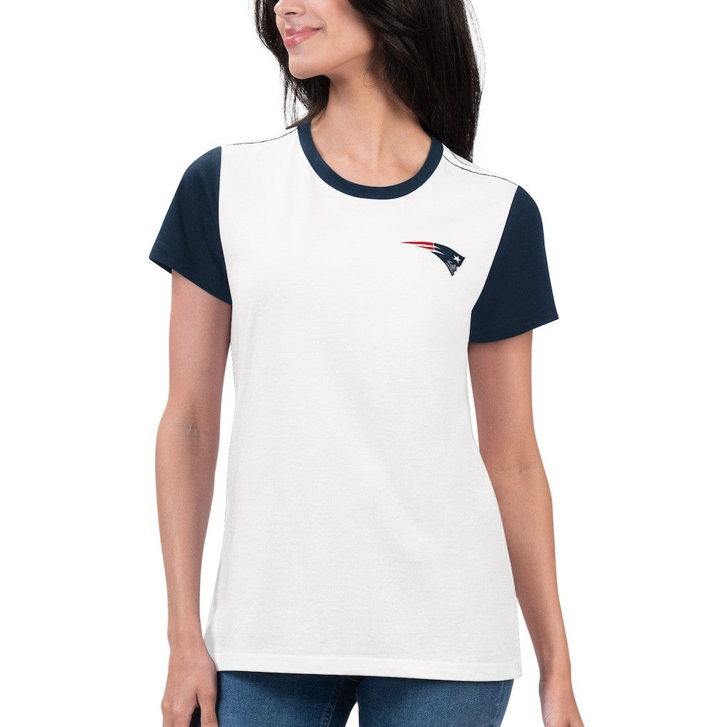 New England Patriots G-III 4Her by Carl Banks Women's Fashion Illustration T-Shirt White/Navy