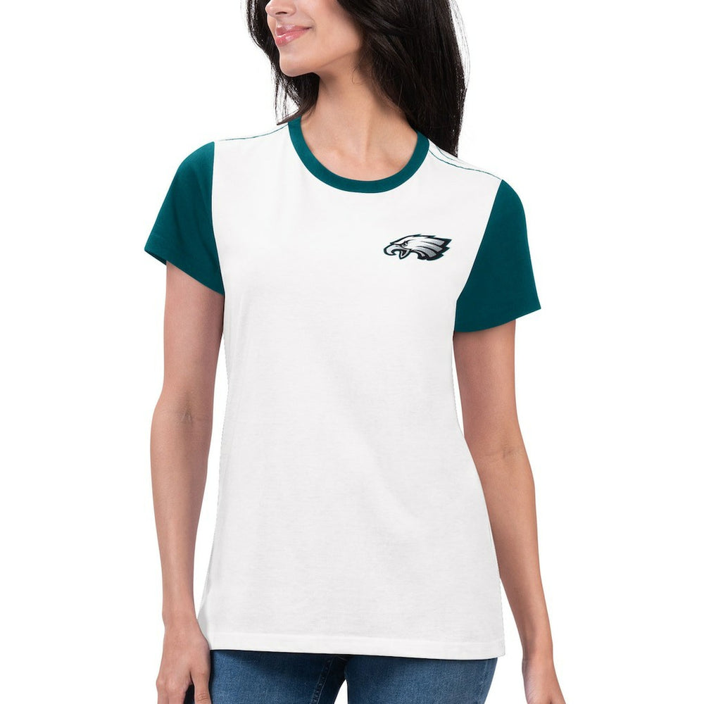 Philadelphia Eagles G-III 4Her by Carl Banks Women's Fashion Illustration T-Shirt White/Midnight Green