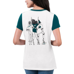 Philadelphia Eagles G-III 4Her by Carl Banks Women's Fashion Illustration T-Shirt White/Midnight Green