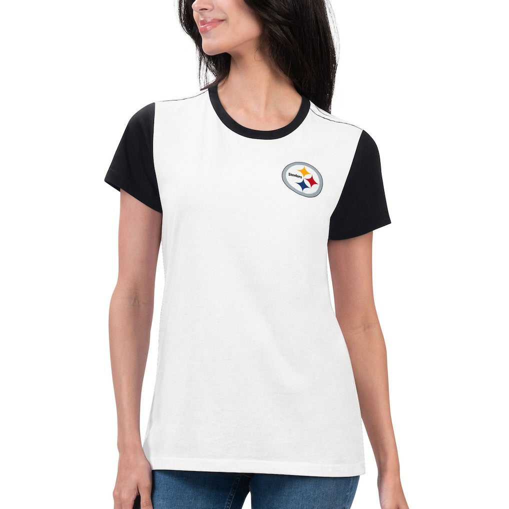 Pittsburgh Steelers G-III 4Her by Carl Banks Women's Fashion Illustration T-Shirt White/Black