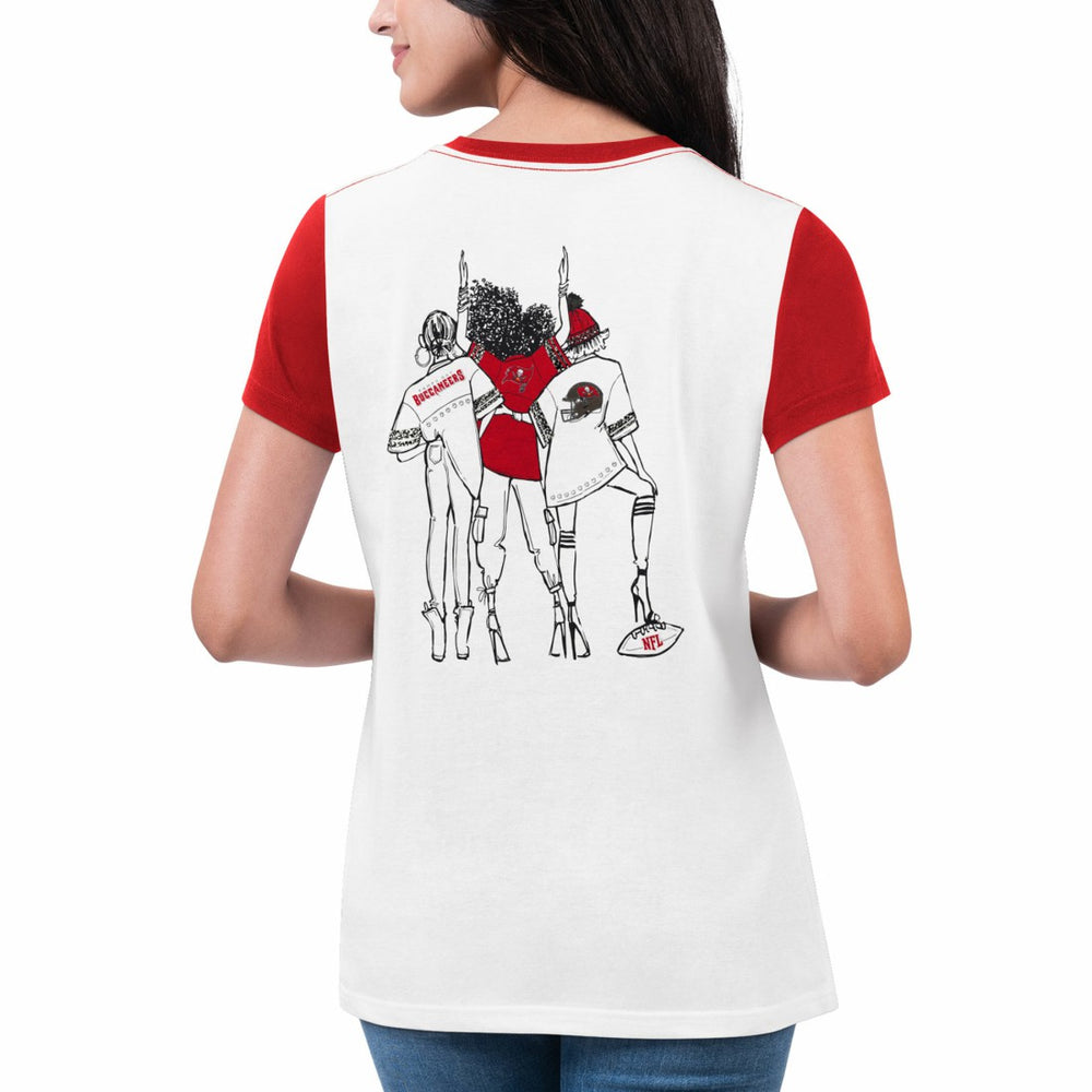 Tampa Bay Buccaneers G-III 4Her by Carl Banks Women's Fashion Illustration T-Shirt White/Red