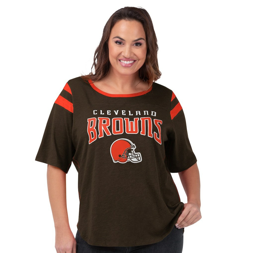 Cleveland Browns G-III 4Her by Carl Banks Women's Plus Size Linebacker T-Shirt Brown