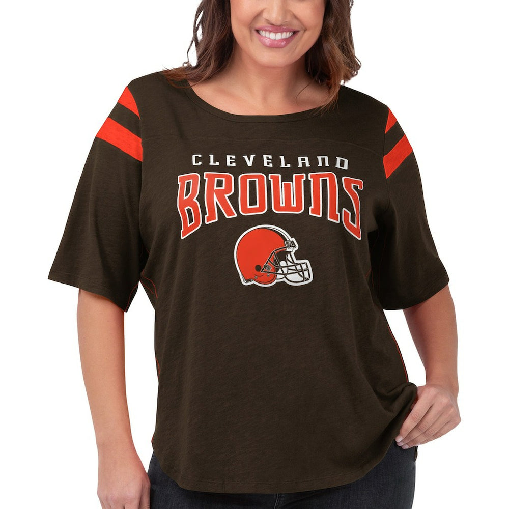 Cleveland Browns G-III 4Her by Carl Banks Women's Plus Size Linebacker T-Shirt Brown
