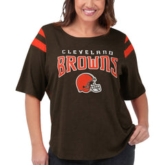 Cleveland Browns G-III 4Her by Carl Banks Women's Plus Size Linebacker T-Shirt Brown