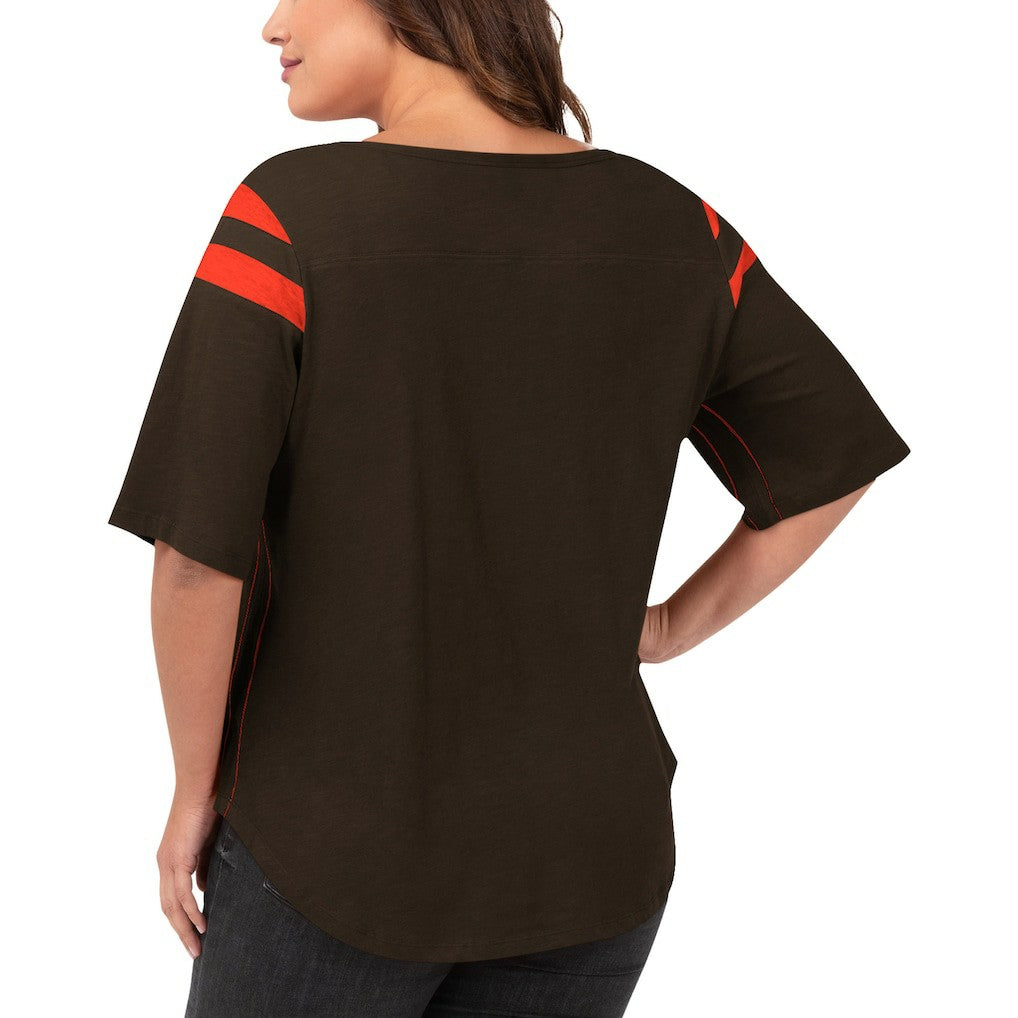 Cleveland Browns G-III 4Her by Carl Banks Women's Plus Size Linebacker T-Shirt Brown