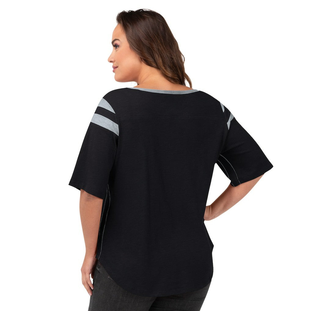 Las Vegas Raiders G-III 4Her by Carl Banks Women's Plus Size Linebacker T-Shirt Black