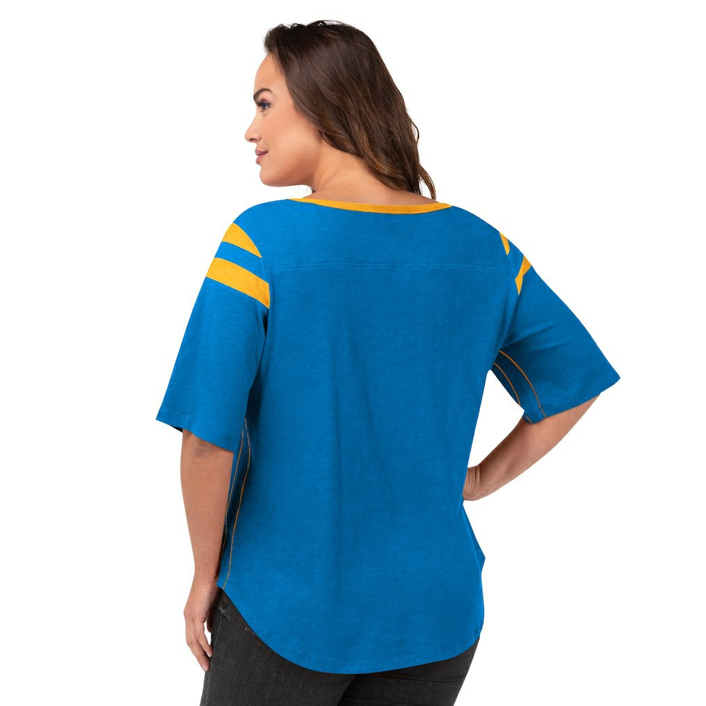 Los Angeles Chargers G-III 4Her by Carl Banks Women's Plus Size Linebacker T-Shirt Light Blue