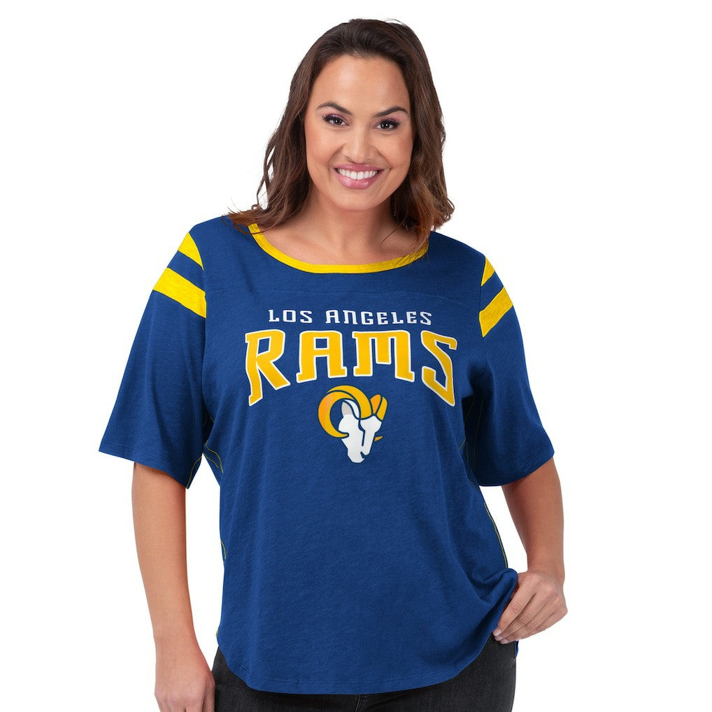 Los Angeles Rams G-III 4Her by Carl Banks Women's Plus Size Linebacker T-Shirt Royal