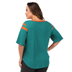 Miami Dolphins G-III 4Her by Carl Banks Women's Plus Size Linebacker T-Shirt Aqua