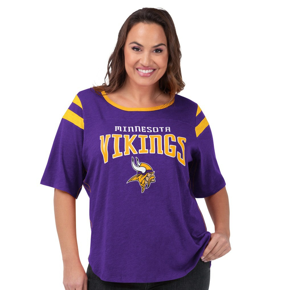 Minnesota Vikings G-III 4Her by Carl Banks Women's Plus Size Linebacker T-Shirt Purple