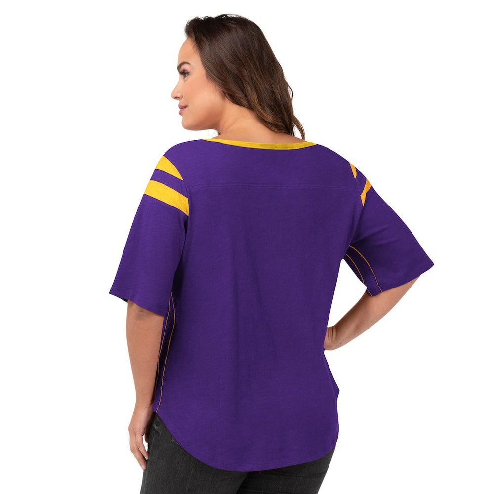 Minnesota Vikings G-III 4Her by Carl Banks Women's Plus Size Linebacker T-Shirt Purple