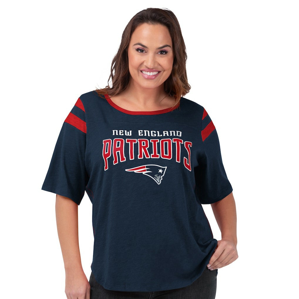 New England Patriots G-III 4Her by Carl Banks Women's Plus Size Linebacker T-Shirt Navy