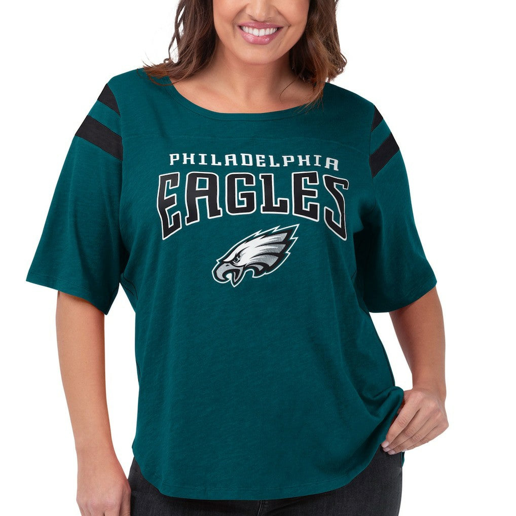 Philadelphia Eagles G-III 4Her by Carl Banks Women's Plus Size Linebacker T-Shirt Green