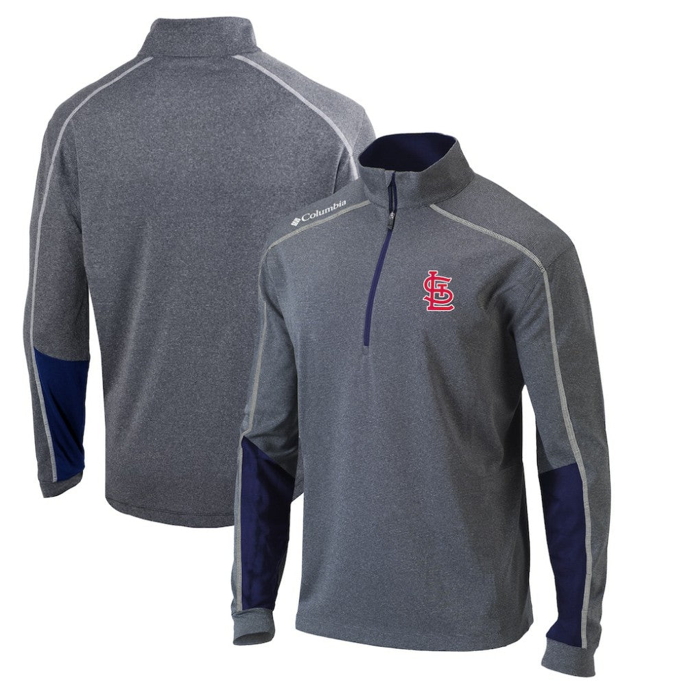 St. Louis Cardinals Columbia Omni-Wick Shotgun 2.0 Quarter-Zip Pullover Top - Charcoal/Navy - Columbia Discount