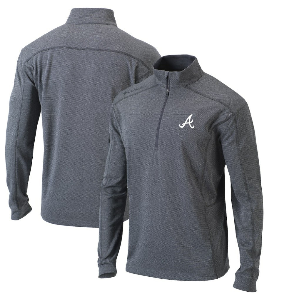 Atlanta Braves Columbia Omni-Wick Shotgun Quarter-Zip Pullover Top - Heather Gray - Columbia Discount