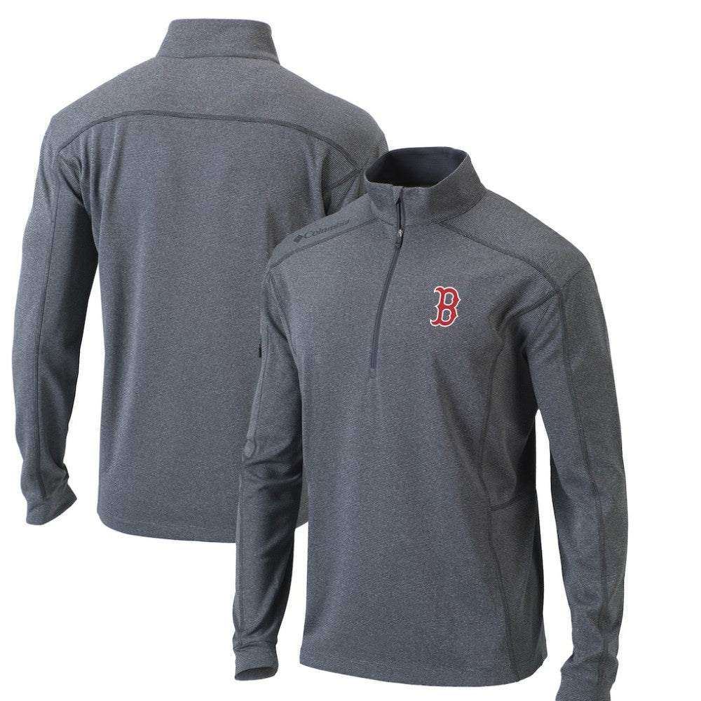 Boston Red Sox Columbia Omni-Wick Shotgun Quarter-Zip Pullover Top - Heather Gray - Columbia Online