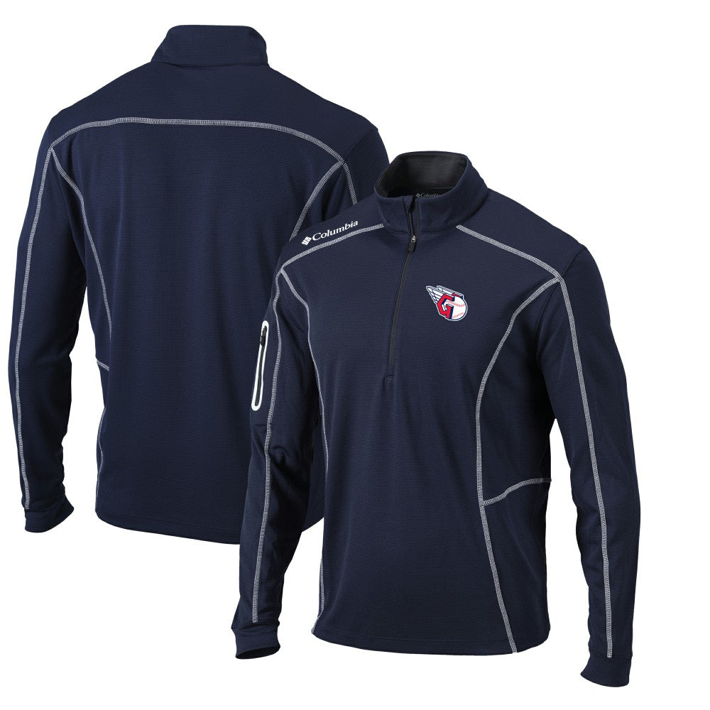 Cleveland Guardians Columbia Omni-Wick Shotgun Quarter-Zip Pullover Top - Navy - Columbia Lifestyle