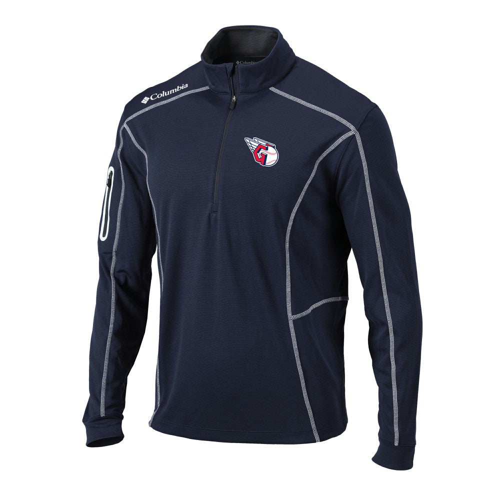 Cleveland Guardians Columbia Omni-Wick Shotgun Quarter-Zip Pullover Top - Navy - Columbia Lifestyle