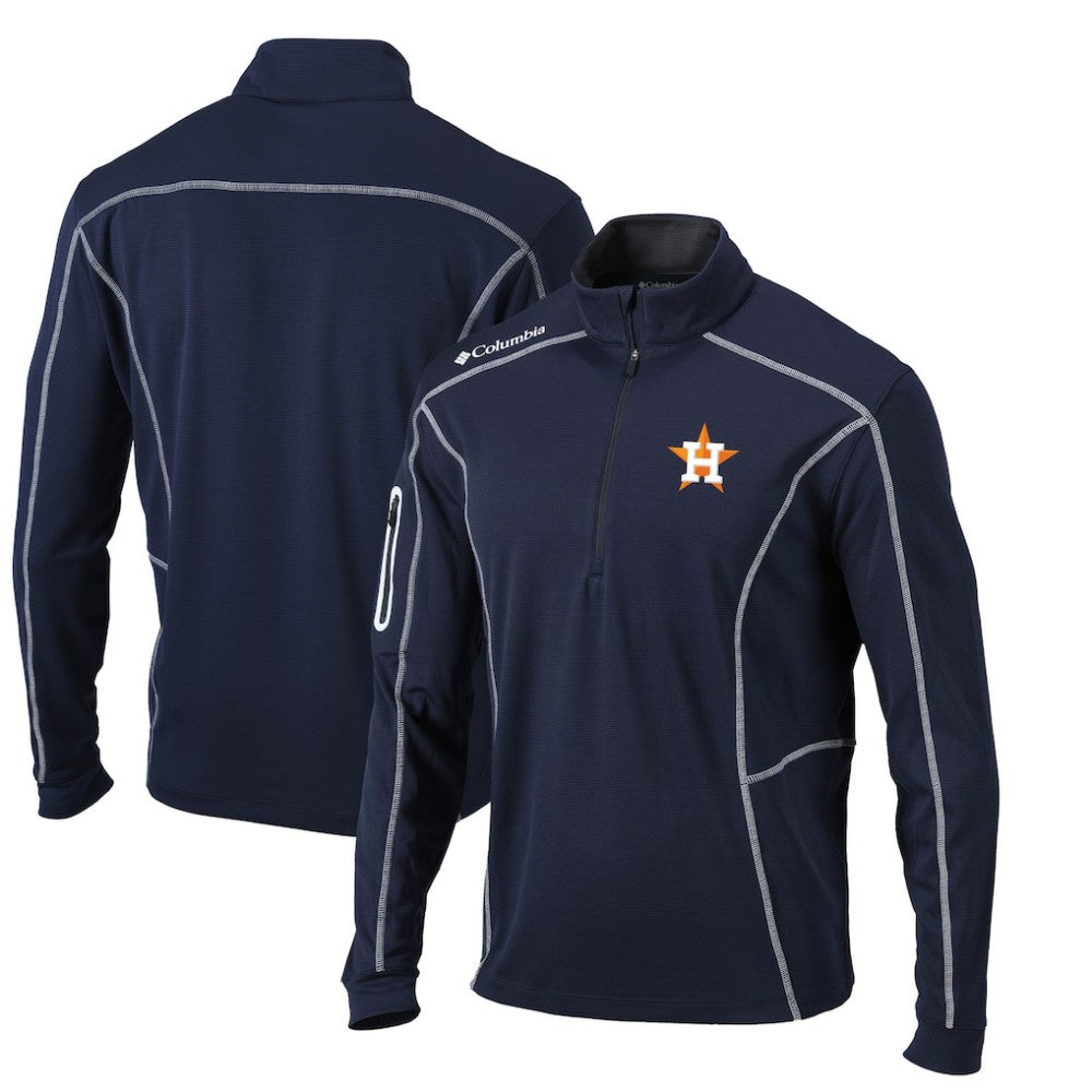 Houston Astros Columbia Omni-Wick Shotgun Quarter-Zip Pullover Top - Navy - Columbia Lifestyle
