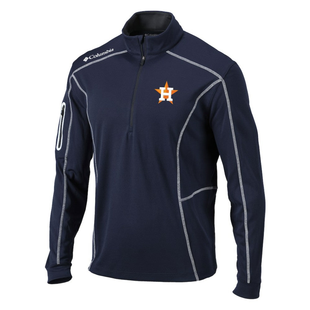 Houston Astros Columbia Omni-Wick Shotgun Quarter-Zip Pullover Top - Navy - Columbia Lifestyle