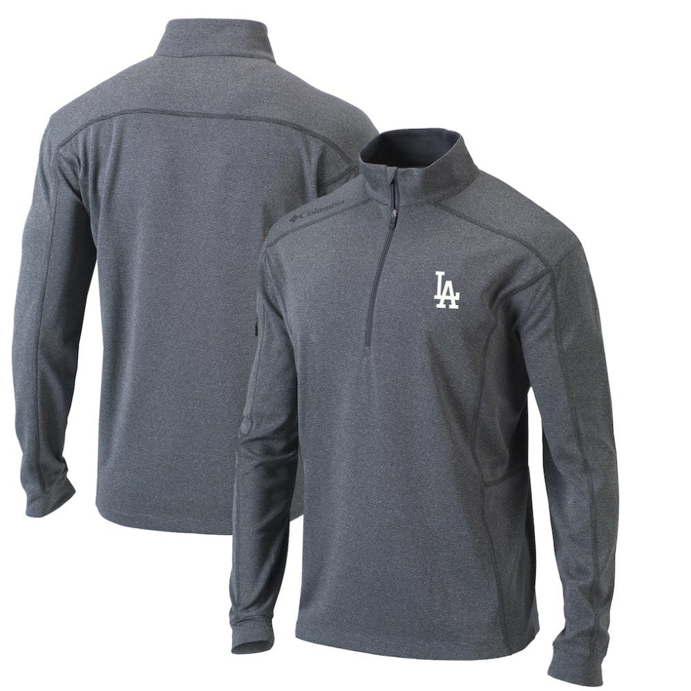 Los Angeles Dodgers Columbia Omni-Wick Shotgun Quarter-Zip Pullover Top - Heather Gray - Columbia Discount