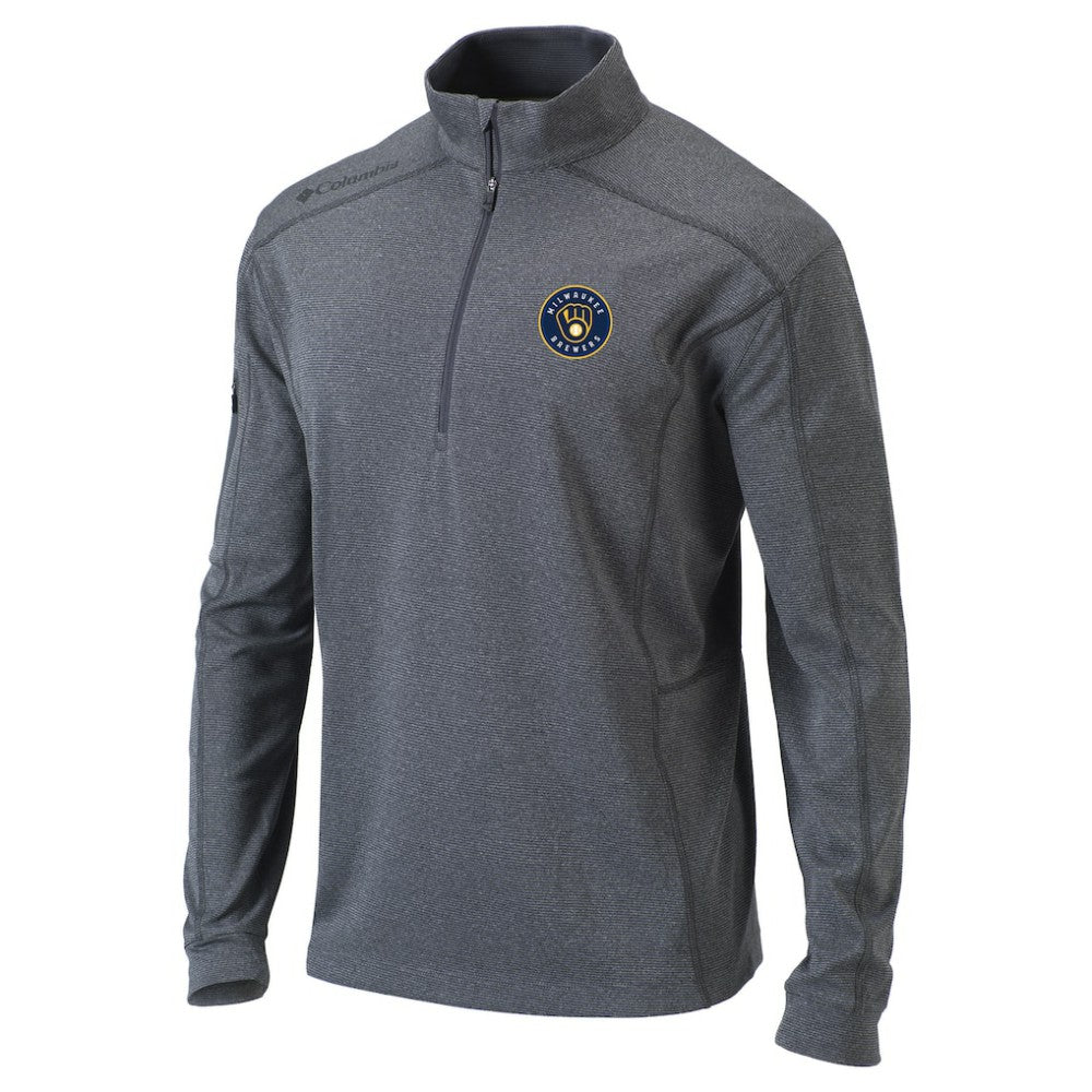 Milwaukee Brewers Columbia Omni-Wick Shotgun Quarter-Zip Pullover Top - Heather Gray - Columbia Online