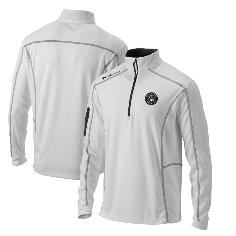 Milwaukee Brewers Columbia Omni-Wick Shotgun Quarter-Zip Pullover Top - White - Columbia Discount
